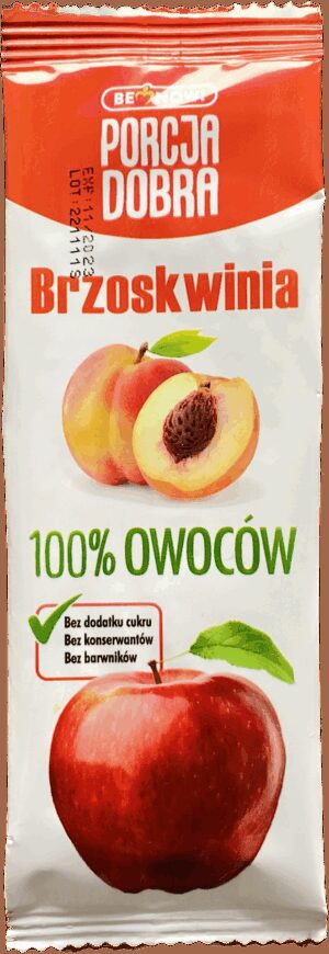 Listki owocowe Porcja dobra JABŁKOWO - BRZOSKWINIOWA PRZEKĄSKA 16 g - Pure Life