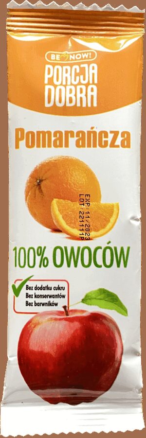 Listki owocowe Porcja dobra JABŁKOWO - POMARAŃCZOWA PRZEKĄSKA 16 g - Pure Life