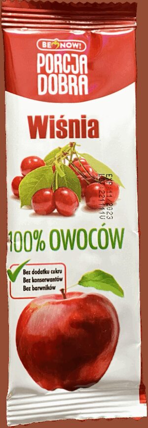 Listki owocowe Porcja dobra JABŁKOWO - WIŚNIOWA PRZEKĄSKA 16 g - Pure Life