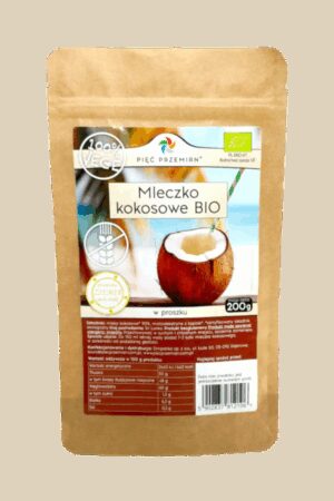 Napój kokosowy BIO w proszku bezglutenowy 200 g - Pięć Przemian