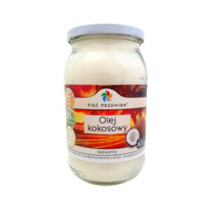Olej kokosowy bezwonny 800 g - Pięć Przemian