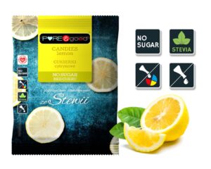 Cukierki cytrynowe ze stewią bez dodatku cukru 50 g - Pure&Good